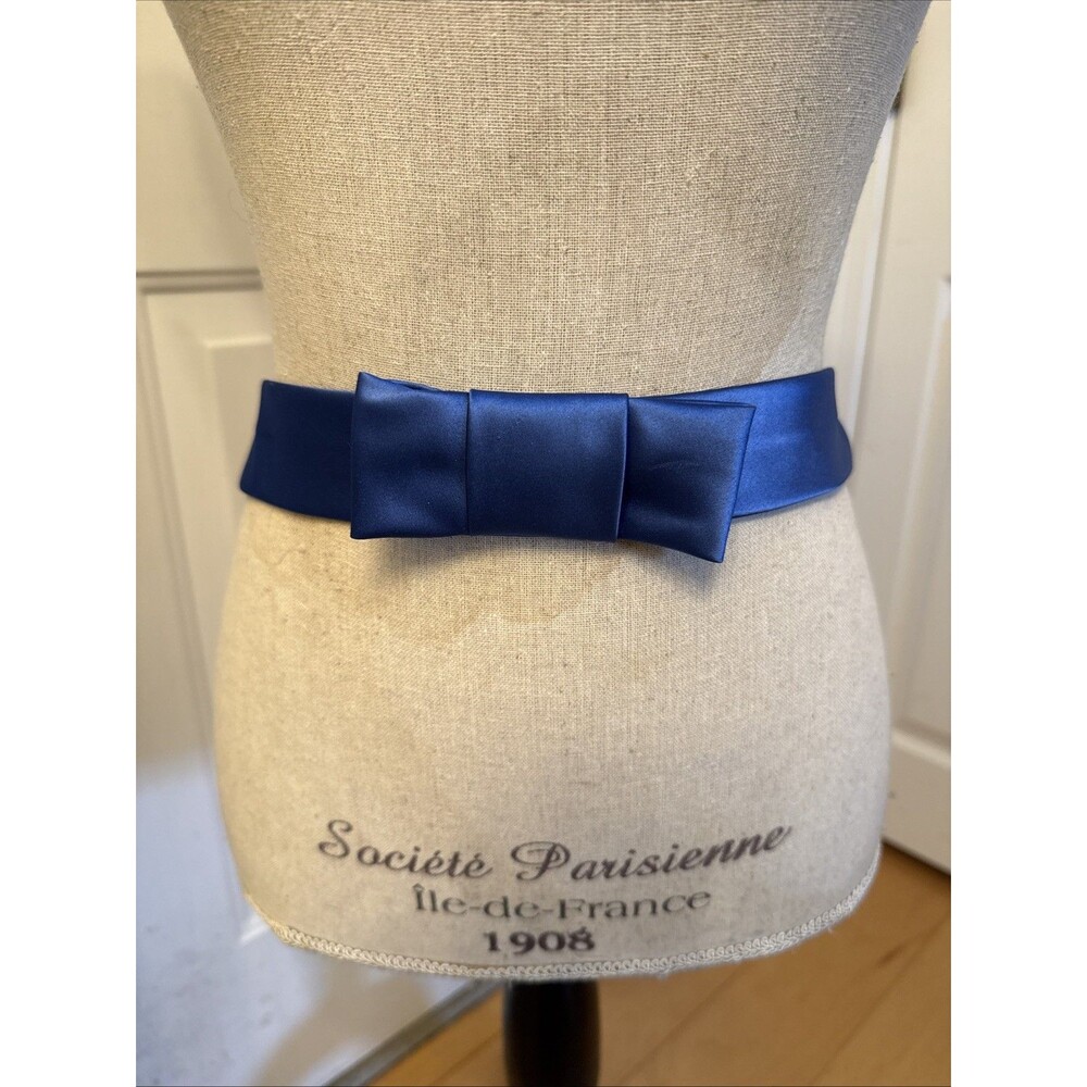 ROYAL BLUE SATIN BELT unbranded Blue Bow Silky Formal Belt